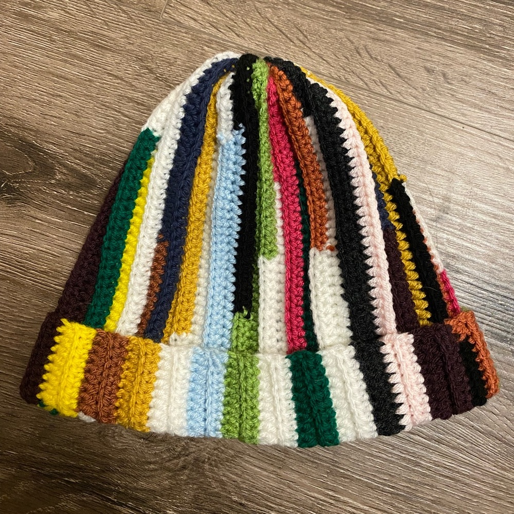 Scrappy crochet beanie